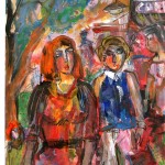 Walk in Town - Watercolour $495NZ